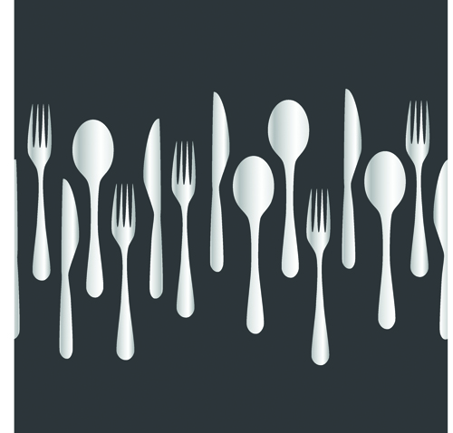 Creative cutlery pattern seamless vector