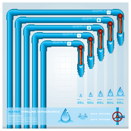 Creative ecology water infographics vector 01