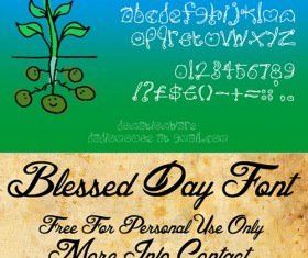 Creative handwriting and cartoon with wedding fonts pack
