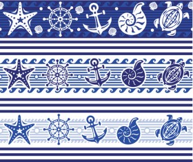 Creative marine elements vector pattern material 02