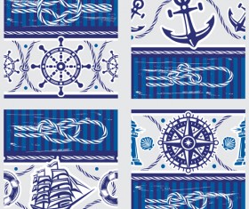 Creative marine elements vector pattern material 03