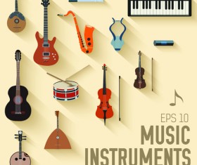 Creative music Instruments background vector graphics 02