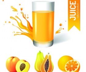 Creative natural juice poster vector material 01