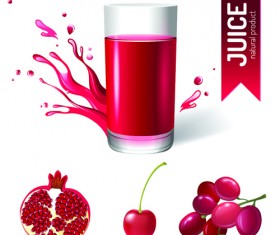 Creative natural juice poster vector material 02
