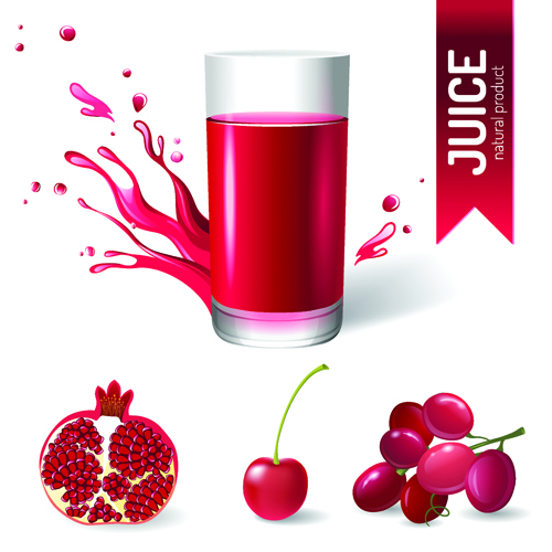 Creative natural juice poster vector material 02