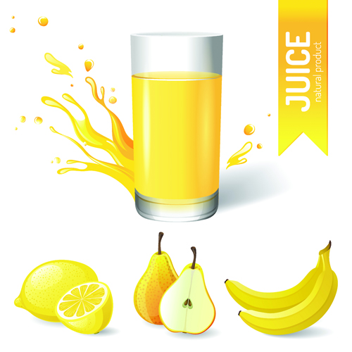 Creative natural juice poster vector material 03