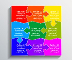 Creative puzzle infographic template vector 01