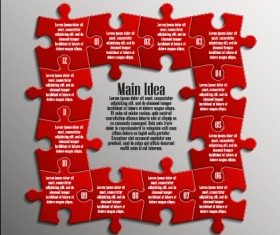 Creative puzzle infographic template vector 03