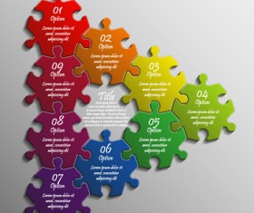 Creative puzzle infographic template vector 04