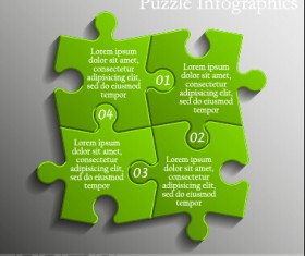 Creative puzzle infographic template vector 05