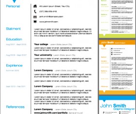 Creative resume template design vector material 02
