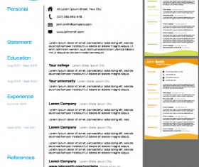 Creative resume template design vector material 03
