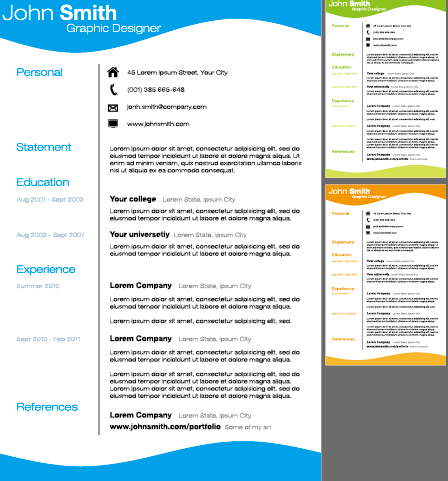 Creative resume template design vector material 03