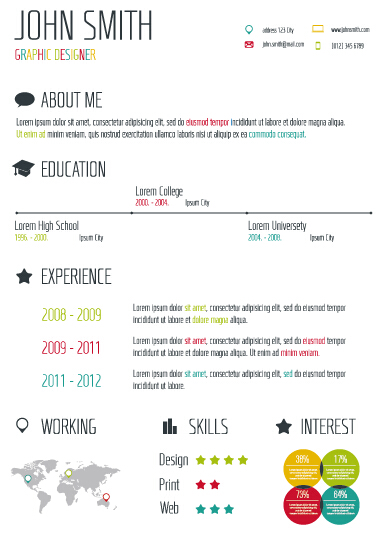 Creative resume template design vector material 04