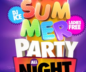 Creative summer party poster design vecor 02