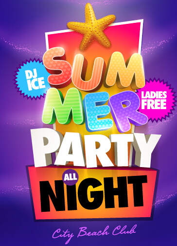 Creative summer party poster design vecor 02
