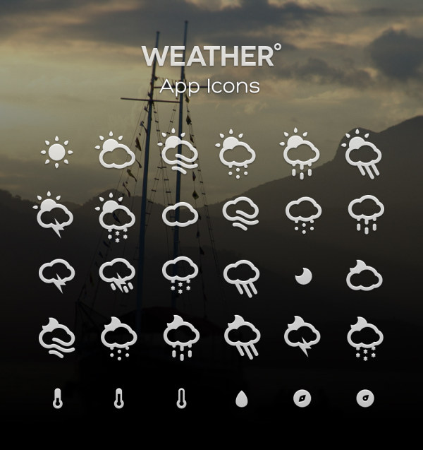 Creative weather app icons