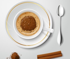 Cup of coffee design vector material 01