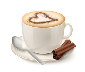 Cup of coffee design vector material 02