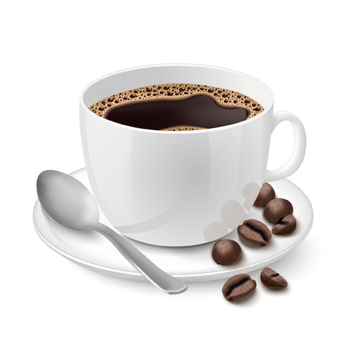 Cup of coffee design vector material 03