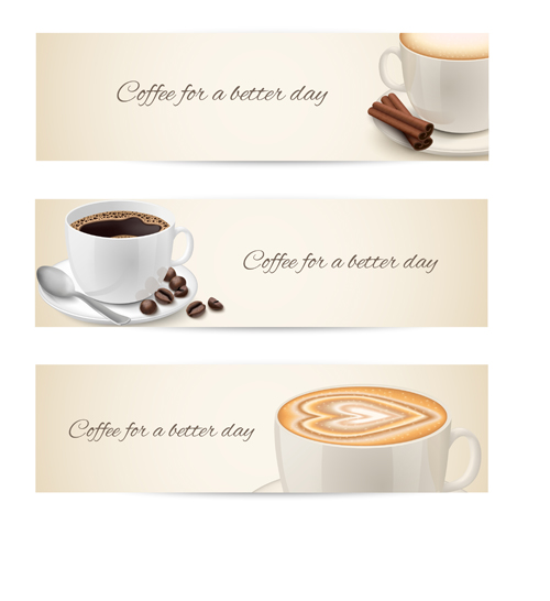 Cup of coffee vector banner graphics