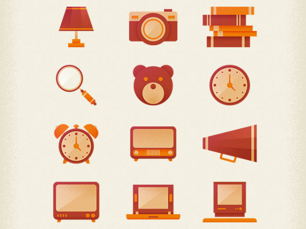 Cute life icons psd material