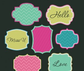 Cute sweet frames set vector graphics 01