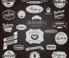 Dark vintage bakery labels vector