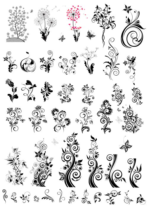 Decoration with ornaments floral vector graphics free download