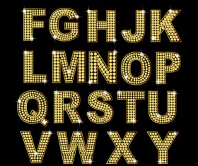 Diamond and golden alphabet vector