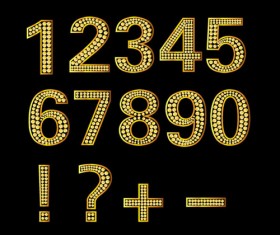 Diamond and golden number with symbol vector