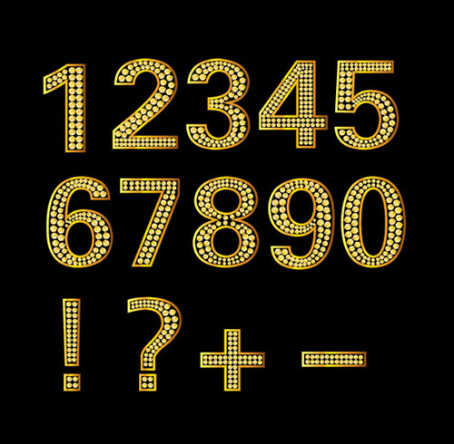 Diamond and golden number with symbol vector