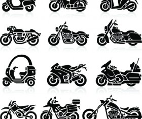 Different motorcycle vector silhouettes image