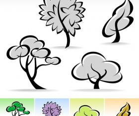 Drawing cute tree vector graphics 01