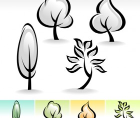 Drawing cute tree vector graphics 02