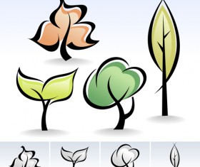 Drawing cute tree vector graphics 03