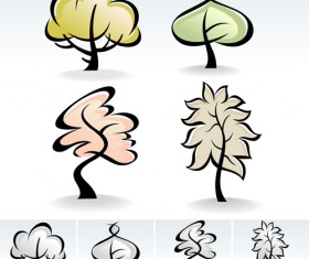 Drawing cute tree vector graphics 04