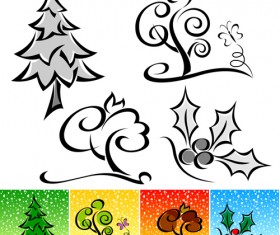 Drawing cute tree vector graphics 05