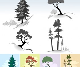 Drawing cute tree vector graphics 06