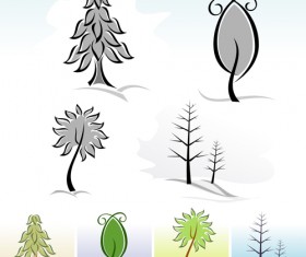 Drawing cute tree vector graphics 07