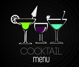Drinks restaurant menu cover vector 04