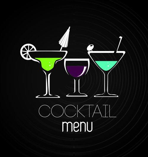 Drinks restaurant menu cover vector 04