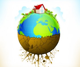 Ecology with earth concept design vector 01
