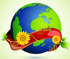 Ecology with earth concept design vector 02