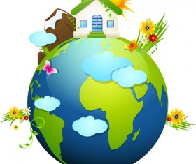 Ecology with earth concept design vector 03