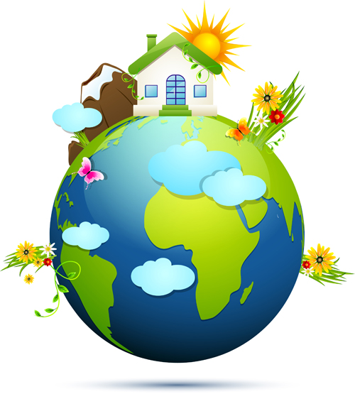 Ecology with earth concept design vector 03