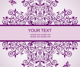 Elegant floral decor wedding invitation cards vector 01