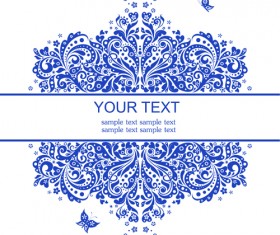 Elegant floral decor wedding invitation cards vector 02