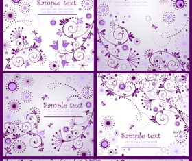 Elegant floral decor wedding invitation cards vector 04