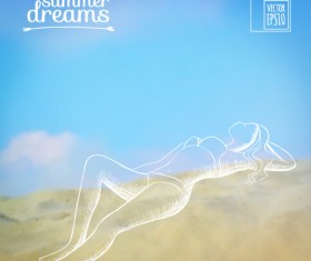Elegant summer dreams vector background art 03